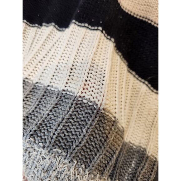 Umgee Long Duster Sweater Open Front Cardigan Tan Cream Black Stripe Womens‎ 1XL - Picture 7 of 10